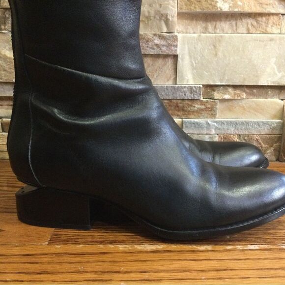 ALEXANDER WANG Sigrid Tall Cutout Heeled Leather Riding Boots. - Picture 9 of 14